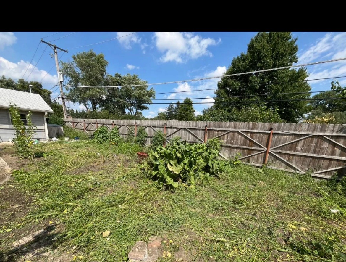 Yard cleanup in the Chicago suburbs — after, cleared yard